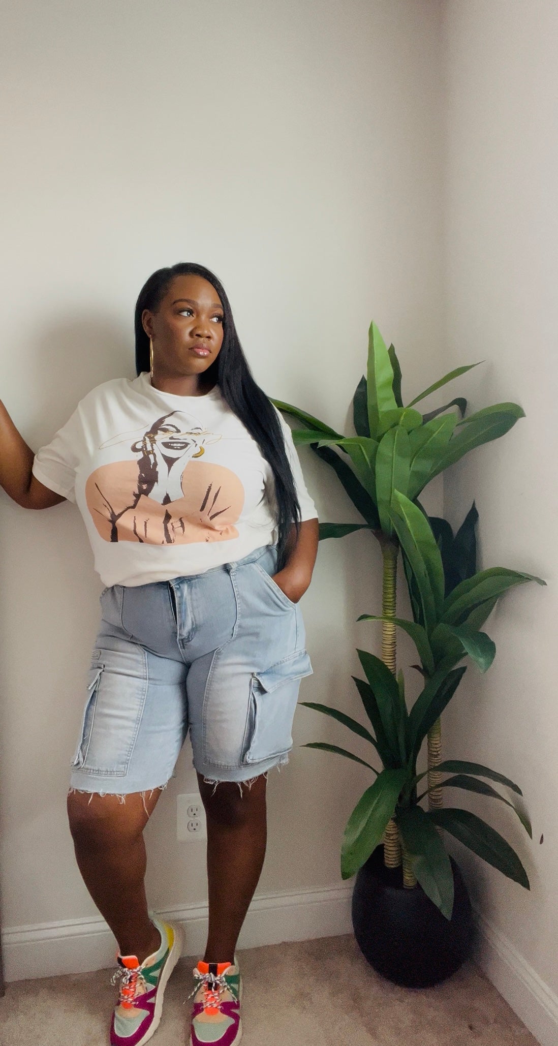 Boss Babe Demin Cargo Shorts