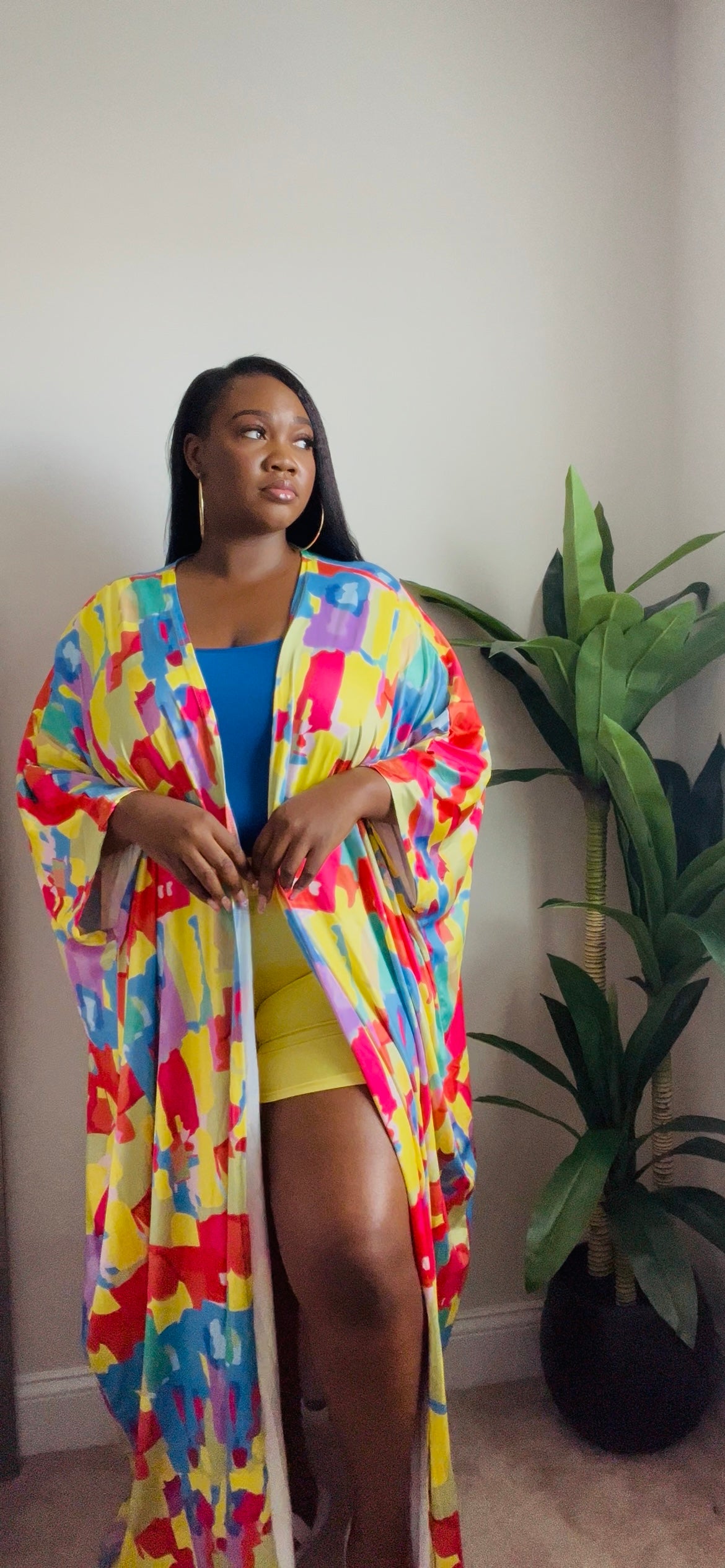Vibrant Energy Kimono & Shorts Set